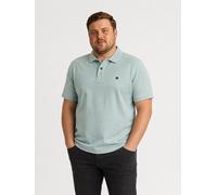 Poloshirt LERROS "Poloshirt in großen Größen aus Cool-&-Dry-Gewebe", Herren, Gr. 6XL, grün (misty blau), 60% Baumwolle, 40% Polyester, ohne Ausschnitt, Shirts (42936201-6XL) misty blau