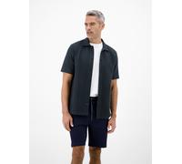 Poloshirt LERROS "Poloshirt mit durchgehender Knopfleiste, unifarben", Damen, Gr. XL, classic navy, 85% Baumwolle, 12% Polyester, 3% Elasthan, ohne Ausschnitt, Shirts (75105813-XL) classic navy