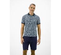 LERROS Poloshirt mit floralem All-over-Print, 2-Tone-Optik - Classic Navy L
