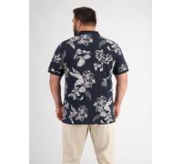 Poloshirt LERROS "Poloshirt mit floralem All-over-Print, grosse Größen", Herren, Gr. 3XL, classic navy, 100% Baumwolle, ohne Ausschnitt, Shirts (54819036-XXXL) classic navy