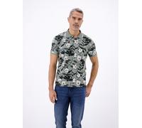 Poloshirt LERROS, Herren, Gr. M, mint water, Single Jersey, Obermaterial: 100% Baumwolle, bedruckt, regular fit normal, ohne Ausschnitt, angesetztes Bündchen, Shirts, mit All-Over Print (67725202-M) m