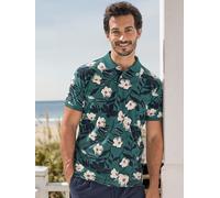 Poloshirt LERROS, Damen, Gr. XXL, storm grau, Single Jersey, Obermaterial: 100% Baumwolle, bedruckt, regular fit normal, ohne Ausschnitt, angesetztes Bündchen, Shirts, mit All-Over Print (74032942-XXL