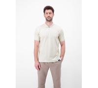 Poloshirt LERROS "Poloshirt mit Reißverschlusskragen in Strukturqualität", Herren, Gr. XXL, cloudy weiß, 100% Baumwolle, ohne Ausschnitt, Shirts (57141244-XXL) cloudy weiß