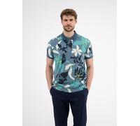 Poloshirt LERROS "Poloshirt, sommerlich-floral gemustert", Herren, Gr. XL, blau (crispy blau), 100% Baumwolle, ohne Ausschnitt, Shirts Poloshirt (54466347-XL)