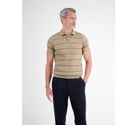 LERROS Strick-Polo-Shirt mit Streifenmuster aus reiner Baumwolle - Gravel Beige Melange M