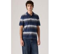 Poloshirt LEVI'S "AUTHENTIC POLO", Herren, Gr. S, kurtley stripe marineblaus, Jersey, Obermaterial: 100% Baumwolle, gestreift, regular fit normal, ohne Ausschnitt, Shirts, Gestickte Levi's Applikation