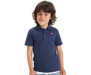 Poloshirt LEVI'S KIDS "LVB BACK NECK TAPE POLO", Mädchen, Gr. 4 (104), blau (marineblau), Single Jersey, Obermaterial: 60% Baumwolle, 40% Polyester, Shirts, for BOYS (62413539-4) marineblau