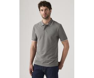 Poloshirt LEVI'S "LE SLIM HOUSEMARK POLO", Herren, Gr. M, grau, Piqué, Obermaterial: 96% Baumwolle, 4% Elasthan, slim fit, Shirts (54716342-M) grau