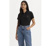 Poloshirt LEVI'S "LEVI'S HM POLO", Damen, Gr. L (40), schwarz (caviar), Single Jersey, Obermaterial: 95% Baumwolle, 5% Elasthan, slim fit normal, ohne Ausschnitt, Shirts (47706061-L) caviar