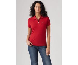 Poloshirt LEVI'S "LEVI'S HM POLO", Damen, Gr. S, scarlet smile, Piqué, Obermaterial: 95% Baumwolle, 5% Elasthan, slim fit normal, ohne Ausschnitt, angesetztes Bündchen, Shirts, Piqué aus elastischer B