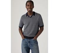Poloshirt LEVI'S "LV POLO SKIPPER KNIT MULTI-COLOR", Herren, Gr. S, birds eye stitch jet, Piqué, Obermaterial: 100% Baumwolle, meliert, normal hüftlang, Bündchen, Shirts Poloshirt, Kragen ohne Verschl