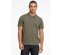 Poloshirt LINDBERGH, Herren, Gr. M, grün (army 223), Single Jersey, Obermaterial: 95% Baumwolle, 5% Elasthan, unifarben, casual, regular fit hüftbedeckend, Rundhals, Kurzarm Bündchen, Shirts, mit Logo
