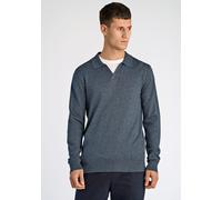 Poloshirt LINDBERGH "Lindbergh Strickpullover", Herren, Gr. L, dk blau blend, Obermaterial: 80% Viskose, 20% Nylon, schmal, V-Ausschnitt, Shirts (82154337-L) dk blau blend