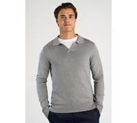 Poloshirt LINDBERGH "Lindbergh Strickpullover", Herren, Gr. XXL, grau stone mix, Obermaterial: 80% Viskose, 20% Nylon, schmal, V-Ausschnitt, Shirts (17274702-XXL) grau stone mix