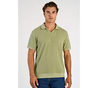Poloshirt LINDBERGH "Poloshirt Comfort Fit", Herren, Gr. L, grün, Obermaterial: 100% Baumwolle, unifarben, lässig geschnitten, V-Ausschnitt, Shirts (72476537-L) grün