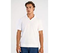 Poloshirt LINDBERGH "Poloshirt Comfort Fit", Herren, Gr. M, weiß, Obermaterial: 100% Baumwolle, unifarben, lässig geschnitten, V-Ausschnitt, Shirts (90887608-M) weiß