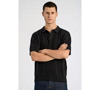 Poloshirt LINDBERGH "Poloshirt Oversize Fit", Herren, Gr. L, schwarz, Obermaterial: 100% Baumwolle, oversize, V-Ausschnitt, Shirts (29430415-L) schwarz