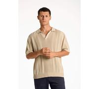 Poloshirt LINDBERGH "Poloshirt Oversize Fit", Herren, Gr. M, beige (lt stone), Obermaterial: 100% Baumwolle, oversize, V-Ausschnitt, Shirts (26901108-M) lt stone