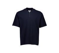 Poloshirt LINDBERGH "Poloshirt Oversize Fit", Herren, Gr. M, navy 424, Obermaterial: 100% Baumwolle, unifarben, oversize, Shirts (68720743-M) navy 424
