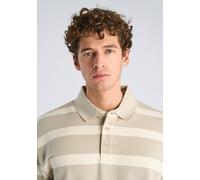 Poloshirt LINDBERGH "Poloshirt Oversize Fit", Herren, Gr. M, sand, Obermaterial: 85% Baumwolle, 15% Polyester, gestreift, oversize, Shirts (29943415-M) sand
