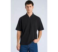Poloshirt LINDBERGH "Poloshirt Oversize Fit", Herren, Gr. M, space schwarz, Obermaterial: 100% Baumwolle, unifarben, oversize, Shirts (60872661-M) space schwarz