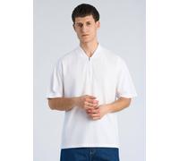 Poloshirt LINDBERGH "Poloshirt Oversize Fit", Herren, Gr. M, weiß wave, Obermaterial: 100% Baumwolle, unifarben, oversize, Shirts (99115835-M) weiß wave