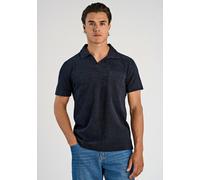 Poloshirt LINDBERGH "Poloshirt Relaxed Fit", Herren, Gr. 3XL, blau (navy), Obermaterial: 80% Baumwolle, 20% Polyester, unifarben, lässig geschnitten, V-Ausschnitt, Shirts (40010329-XXXL) navy