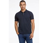 Poloshirt LINDBERGH, Herren, Gr. M, blau (navy), Single Jersey, Obermaterial: 95% Baumwolle, 5% Elasthan, unifarben, casual, regular fit hüftbedeckend, Rundhals, Kurzarm Bündchen, Shirts, mit Logostic