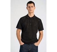 Poloshirt LINDBERGH "Poloshirt Relaxed Fit", Herren, Gr. M, schwarz, Obermaterial: 100% Baumwolle, lässig geschnitten, Rundhals, Shirts (28046307-M) schwarz