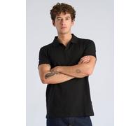Poloshirt LINDBERGH "Poloshirt Relaxed Fit", Herren, Gr. S, schwarz, Obermaterial: 95% Baumwolle, 5% Elasthan, unifarben, lässig geschnitten, V-Ausschnitt, Shirts (71889331-S) schwarz