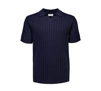 Poloshirt LINDBERGH "Poloshirt Relaxed Fit", Herren, Gr. XL, blau (navy), Obermaterial: 60% Baumwolle, 40% Polyester, unifarben, lässig geschnitten, V-Ausschnitt, Shirts (31253237-XL) navy