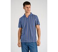 Poloshirt LINDBERGH "Poloshirt Slim Fit", Herren, Gr. 3XL, indigo blau, Obermaterial: 100% Baumwolle, gestreift, schmal, Shirts (82629817-XXXL) indigo blau