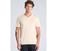 Poloshirt LINDBERGH "Poloshirt Slim Fit", Herren, Gr. M, beige (sanftes weiß), Obermaterial: 80% Viskose, 20% Nylon, unifarben, schmal, Shirts (67589130-M) sanftes weiß