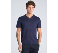 Poloshirt LINDBERGH "Poloshirt Slim Fit", Herren, Gr. M, blau (blau moon mix), Obermaterial: 80% Viskose, 20% Nylon, unifarben, schmal, Shirts (25347456-M) blau moon mix