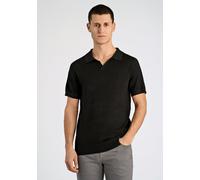 Poloshirt LINDBERGH "Poloshirt Slim Fit", Herren, Gr. M, schwarz, Obermaterial: 80% Viskose, 20% Nylon, unifarben, schmal, Shirts (53744969-M) schwarz