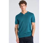 Poloshirt LINDBERGH "Poloshirt Slim Fit", Herren, Gr. S, blau (petrol), Obermaterial: 80% Viskose, 20% Nylon, unifarben, schmal, Shirts (54048933-S) petrol