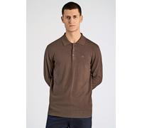 Poloshirt LINDBERGH "Strickpullover Slim Fit", Herren, Gr. M, dk beige, Obermaterial: 80% Viskose, 20% Nylon, unifarben, schmal, V-Ausschnitt, Shirts (18095030-M) dk beige