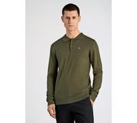 Poloshirt LINDBERGH "Strickpullover Slim Fit", Herren, Gr. XL, grün (army), Obermaterial: 80% Viskose, 20% Nylon, unifarben, schmal, V-Ausschnitt, Shirts (31454055-XL) army