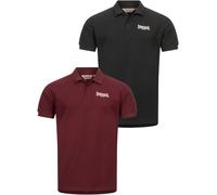 Lonsdale Herren Poloshirt Normale Passform Doppelpack LINGHOLME Black/Oxblood L
