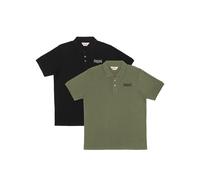 Poloshirt LONSDALE "LINGHOLME", Herren, Gr. S, schwarz, olive, Jersey, Obermaterial: 100% Baumwolle, angesetztes Bündchen, Shirts (64277701-S) schwarz, olive