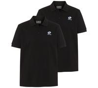 Poloshirt LOTTO, Herren, Gr. 3XL (64/66), caviar, 100% Baumwolle, unifarben, regular fit, ohne Ausschnitt, Flachstrickbündchen, Shirts, - in vorteilhaftem Doppelpack (94576319-XXXL) caviar