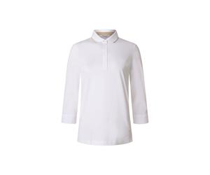 Poloshirt MAERZ MUENCHEN "Maerz Muenchen 193000 Langarm-Poloshirt Damen Bekleidung", Damen, Gr. 44, weiß, 100% Baumwolle, Shirts (87764559-44) weiß