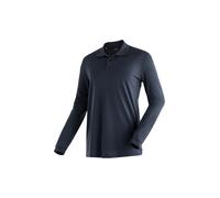 Poloshirt MAIER SPORTS "Ulrich L/S", Herren, Gr. S, blau (dunkelblau), 100% Polyester, Shirts, Herren Funktionsshirt, langarm Freizeitshirt mit Hemdkragen, Reg. Fit (96861737-S) dunkelblau