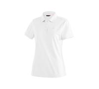 Poloshirt MAIER SPORTS "Ulrike", Damen, Gr. 44, weiß, 100% Polyester, Rundhals, Shirts, Damen Polo kurzarm, leichtes Shirt, Funktionsshirt mit Kragen, Reg Fit (869707-44) weiß