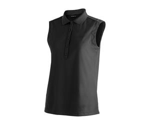 Poloshirt MAIER SPORTS "Ulrike sleeveless", Damen, Gr. 34, schwarz, 100% Polyester, Shirts, Damen Polo, leichtes Shirt, ärmelloses Funktionsshirt, Regular Fit (91229313-34) schwarz
