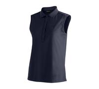 Poloshirt MAIER SPORTS "Ulrike sleeveless", Damen, Gr. 38, blau (dunkelblau), 100% Polyester, Shirts, Damen Polo, leichtes Shirt, ärmelloses Funktionsshirt, Regular Fit (10664804-38) dunkelblau