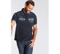 Poloshirt MAN'S WORLD, Herren, Gr. 3XL (64/66), grau (anthrazit), Single Jersey, Obermaterial: 100% Baumwolle, bedruckt, normal, Rippbündchen, Shirts, Kurzarm, bedrucktes Design, Polokragen, aus Baumw