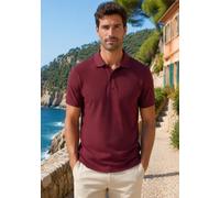 Poloshirt MAN'S WORLD, Herren, Gr. 44/46 (S), rot (weinrot), Piqué, Obermaterial: 100% Baumwolle, unifarben, Basic, regular fit, Rundhals, Flachstrickbündchen, Shirts, Kurzarm, lockere Passform, unifa