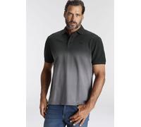 Poloshirt MAN'S WORLD, Herren, Gr. 4XL (68/70), schwarz (schwarz, grau), Piqué, Obermaterial: 100% Baumwolle, bestickt, normal, Shirts, Kurzarm, mit Polokragen, aus Piqué-Stoff, mit stilvoller Sticker
