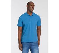 Poloshirt MAN'S WORLD, Herren, Gr. 52/54 (L), blau, Piqué, Obermaterial: 100% Baumwolle, unifarben, Basic, regular fit, Rundhals, Flachstrickbündchen, Shirts, Kurzarm, lockere Passform, unifarben (775